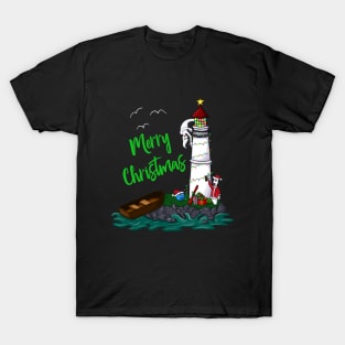 Bowling Christmas Lighthouse T-Shirt